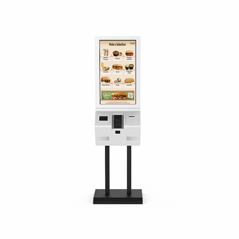 Sistem Kiosk Interactiv Metter 32", 1 ecran, Android, imprimanta termica, cititor coduri de bare, indoor, stand de podea