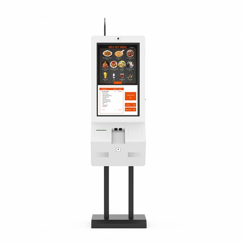 Sistem Kiosk Interactiv Metter 32", 1 ecran, Android, imprimanta termica, cititor coduri de bare, camera, indoor, stand de podea