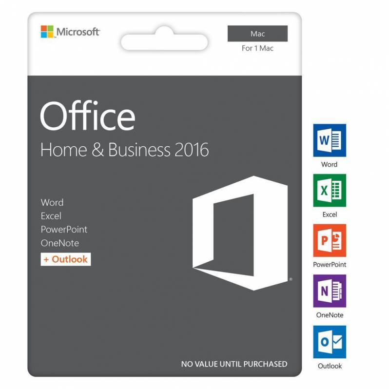 Microsoft Office Mac Home and Business 2016 32-bit/x64 Engleza Medialess