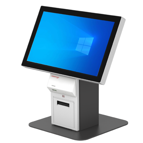 Sistem Kiosk Interactiv Posiflex EK Series, 15.6", Windows 10, imprimanta 80mm, scanner 2D, BT, Wifi, NFC, soporte