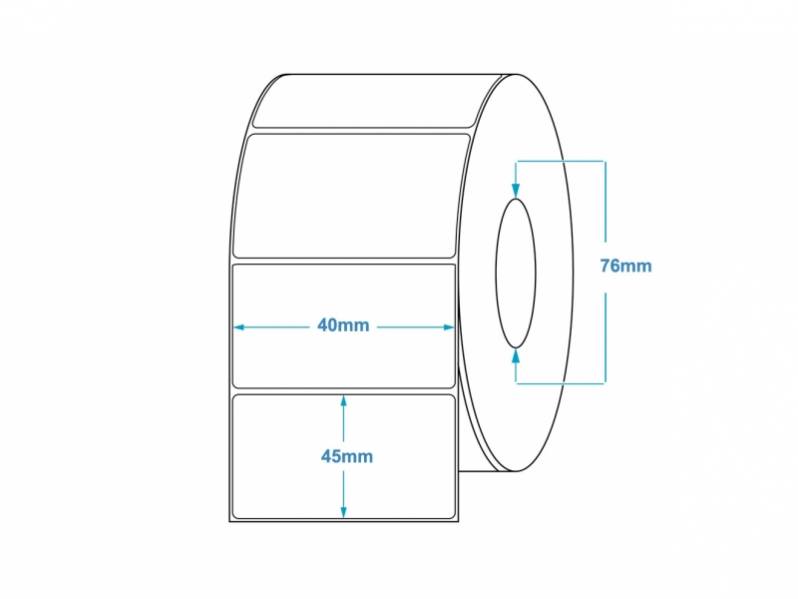 Rouleau d'étiquettes thermiques ZINTA 40x45mm, 3000 pcs/rouleau
