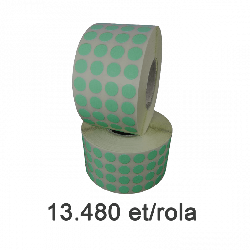 Rola etichete semilucioase ZINTA rotunde, PANTONE 5477, 10mm, 13.480 et./rola