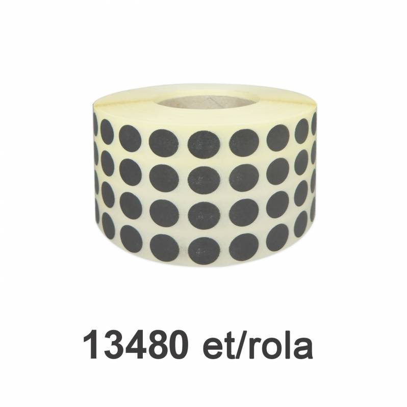 Rola etichete semilucioase ZINTA rotunde, PANTONE 415, 10mm, 13.480 et./rola