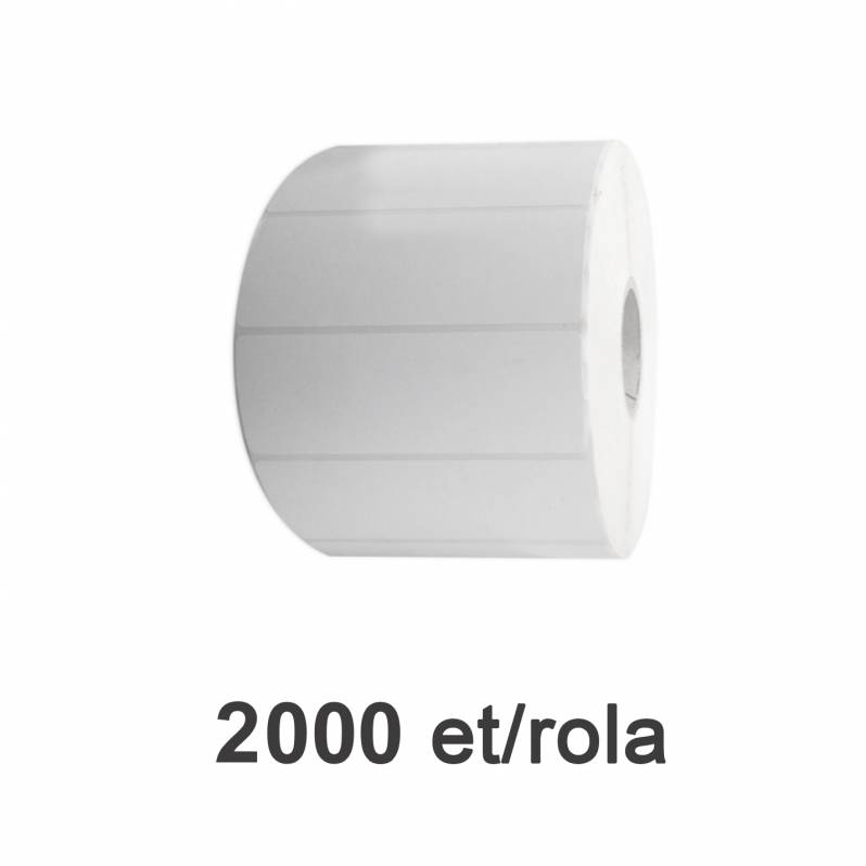 Rola etichete de plastic ZINTA albe 100x30mm, 2000 et./rola