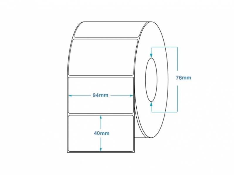 Rola etichete de plastic ZINTA transparente 94x40mm, 3000 et./rola