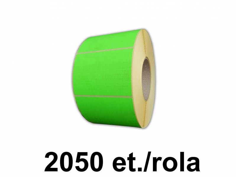 Rola etichete semilucioase ZINTA 100x70mm, 2050 et./rola, verzi fluo