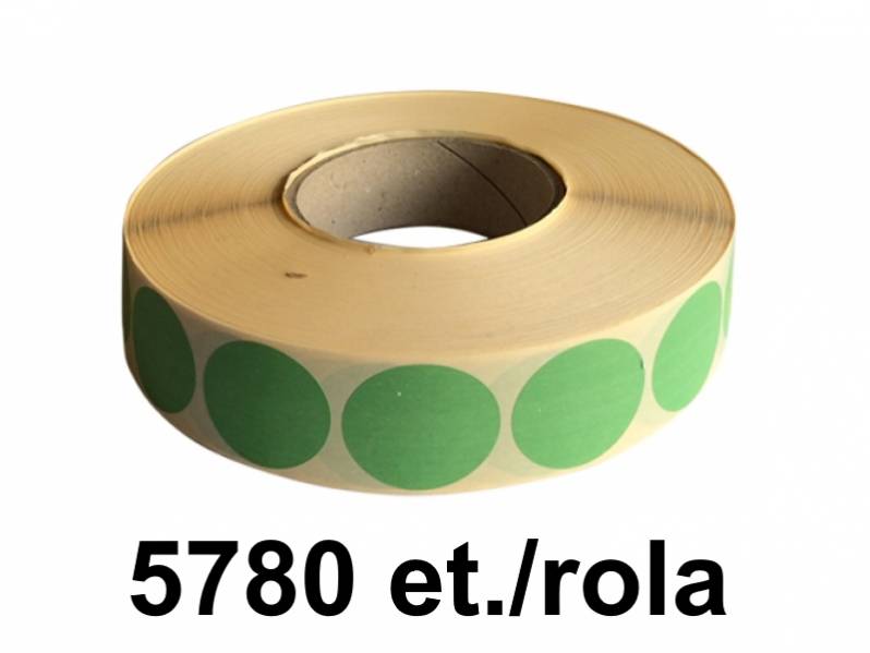 Rola etichete semilucioase ZINTA rotunde verzi 23mm, 5780 et./rola