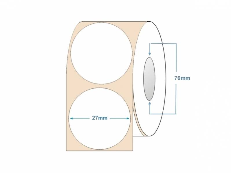 Rola etichete semilucioase ZINTA rotunde albastre 27mm, 10.000 et./rola