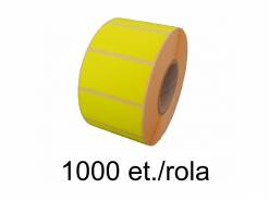 Halbglänzende Etikettenrolle ZINTA 58x38mm, fluoreszierend gelb, 1000 Etiketten/Rolle
