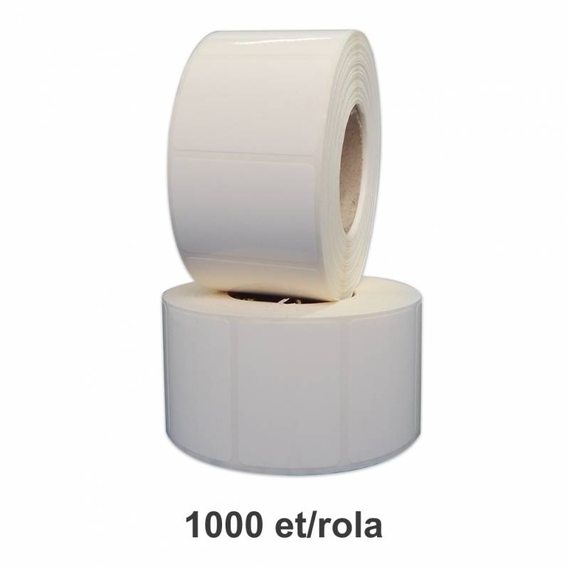 Rola etichete de plastic ZINTA albe 75x41mm, 1000 et./rola