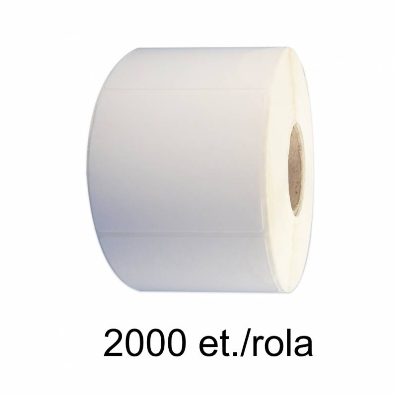 Rola etichete de plastic ZINTA albe 75x41mm, 2000 et./rola