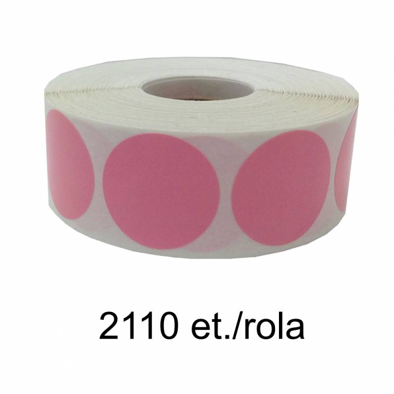 Rola etichete semilucioase ZINTA rotunde roz 17mm, 2110 et./rola