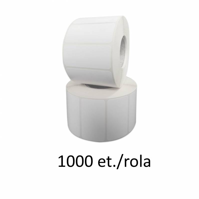 Rola etichete de plastic ZINTA albe 90x60mm, 1000 et./rola