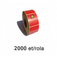 Rolle rote ZINTA Thermoetiketten 40x21mm, 2000 Etiketten/Rolle