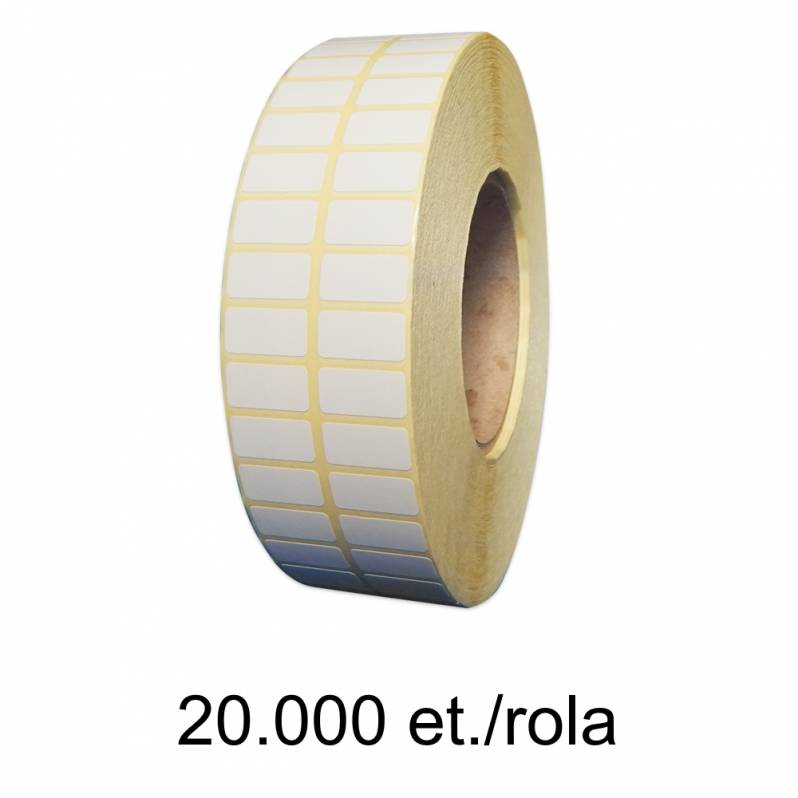 Rola etichete semilucioase ZINTA 30x15mm, 2 et./rand, 20.000 et./rola