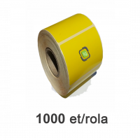 Halbglänzende Etikettenrolle ZINTA gelb 80x60mm, 1000 Etiketten/Rolle