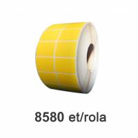 Gelbe selbstzerstörende PE-Etikettenrolle 50x32mm, 8580 Etiketten/Rolle