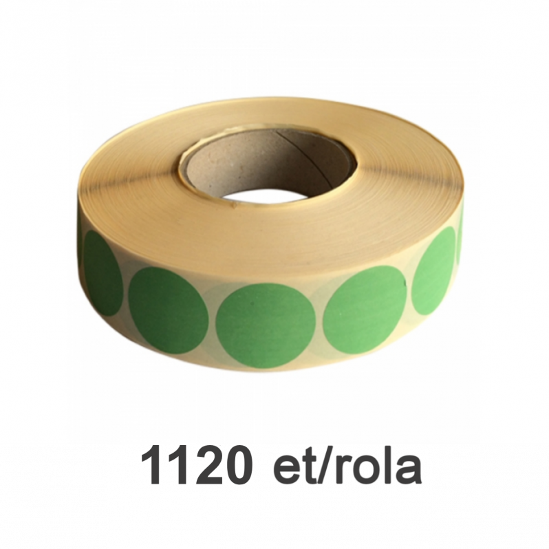 Rola etichete semilucioase ZINTA rotunde verzi 35mm, 1120 et./rola