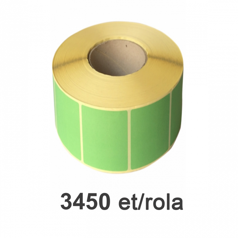 Rola etichete semilucioase ZINTA verzi, 80x40mm, 3450 et./rola