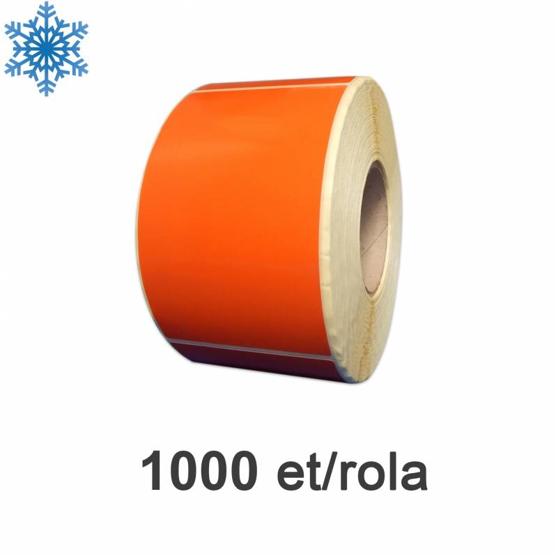 Rola etichete semilucioase ZINTA 100x150mm, pentru congelate, portocalii, 1000 et./rola