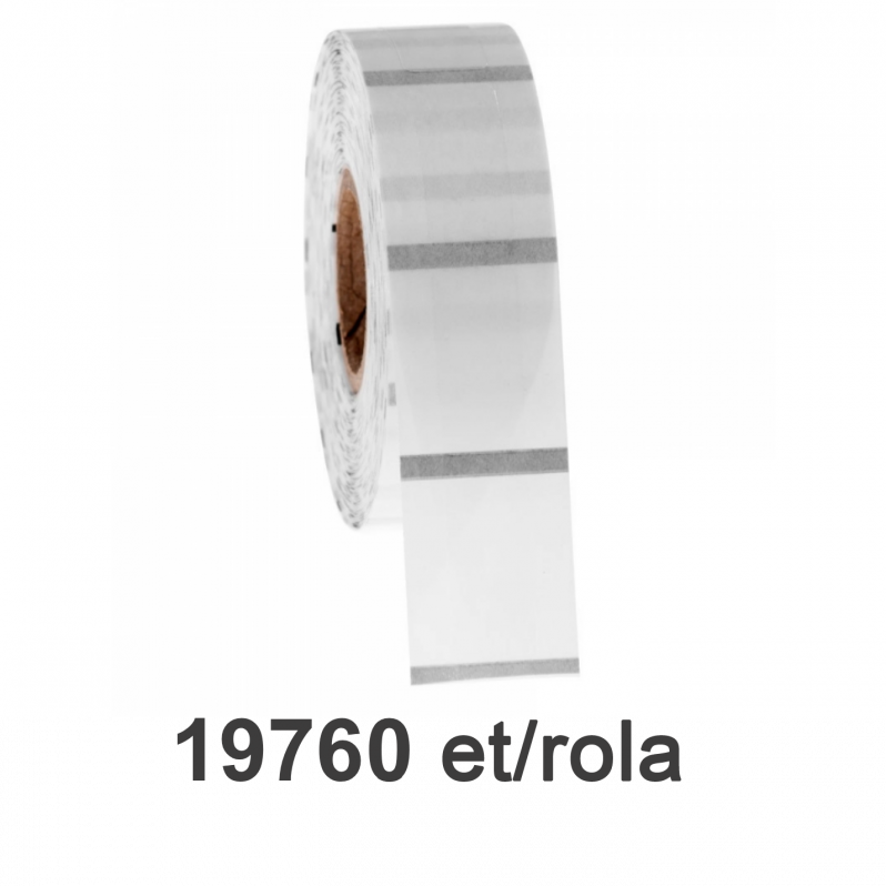 Rola etichete de plastic ZINTA transparente 27x12mm, 19.760 et./rola