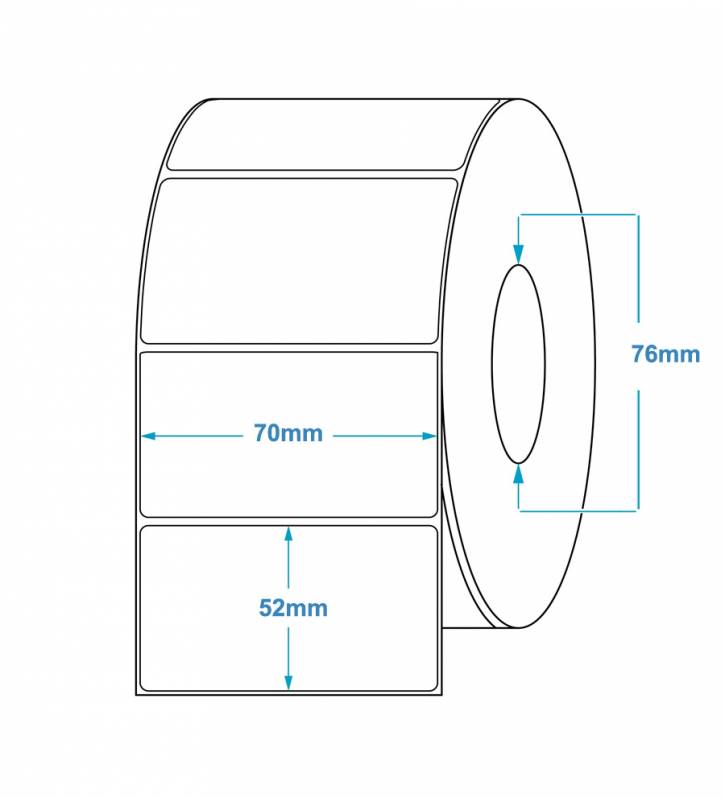 Rola etichete semilucioase ZINTA 70x52mm, 3000 et./rola