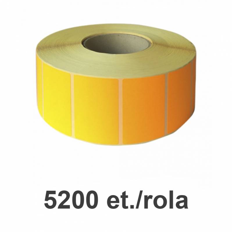 Rola etichete semilucioase ZINTA portocalii fluo 50x26mm, 5200 et./rola