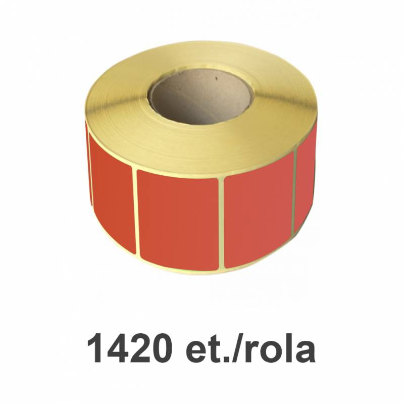 Rola etichete semilucioase ZINTA rosii fluo, 50x26mm, 1420 et./rola