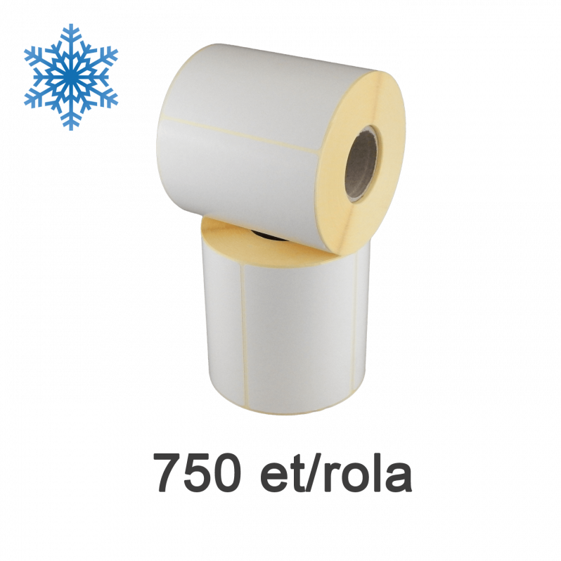 Rola etichete semilucioase ZINTA 100x70mm, pentru congelate, 76 mm core, 750 et./rola