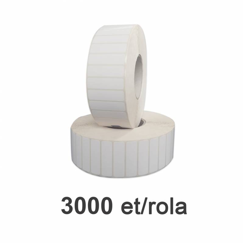 Rola etichete de plastic ZINTA albe 50x15mm, 3000 et./rola