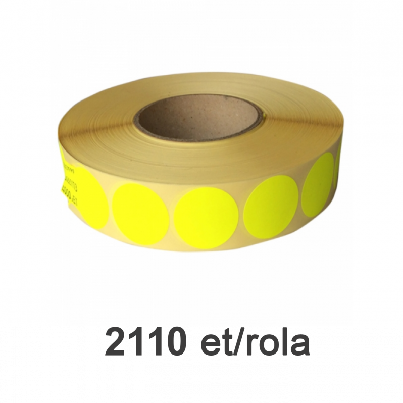 Rola etichete semilucioase ZINTA rotunde galbene 17mm, 2110 et./rola