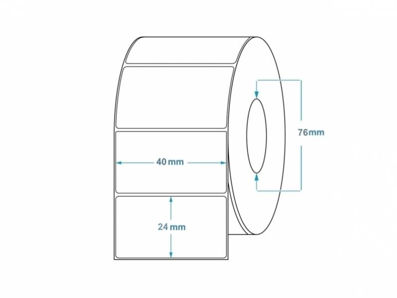 Etiquettes Thermique Direct, papier adhésif décollable Mandrin 25.4 mm  Dimensions 50.0 mm x 18.0 mm