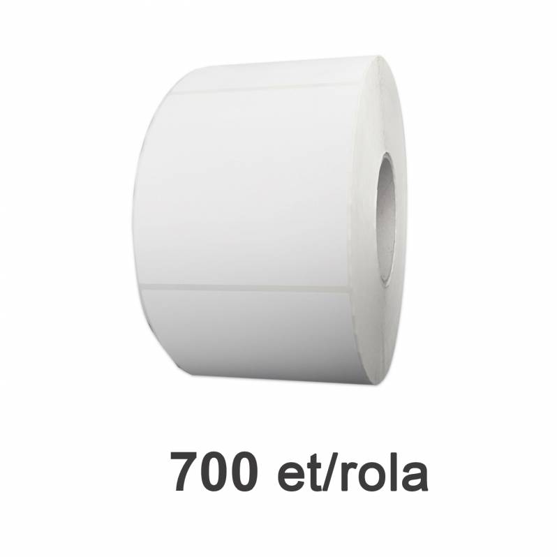 Rola etichete de plastic ZINTA albe 100x100mm, 700 et./rola