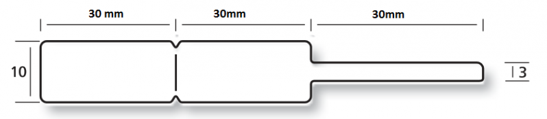 Rola etichete bijuterii 2x30x10mm, albe, 1000 et./rola