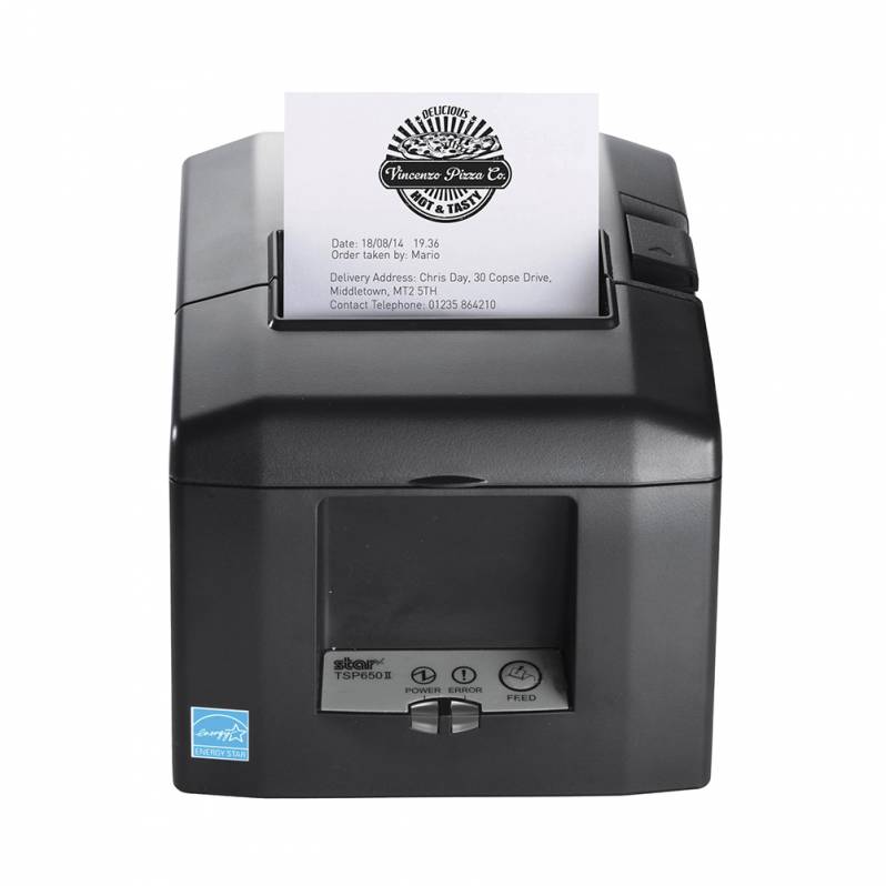 Imprimanta termica Star TSP654II AirPrint, Ethernet, Wi-Fi, alimentator, negru