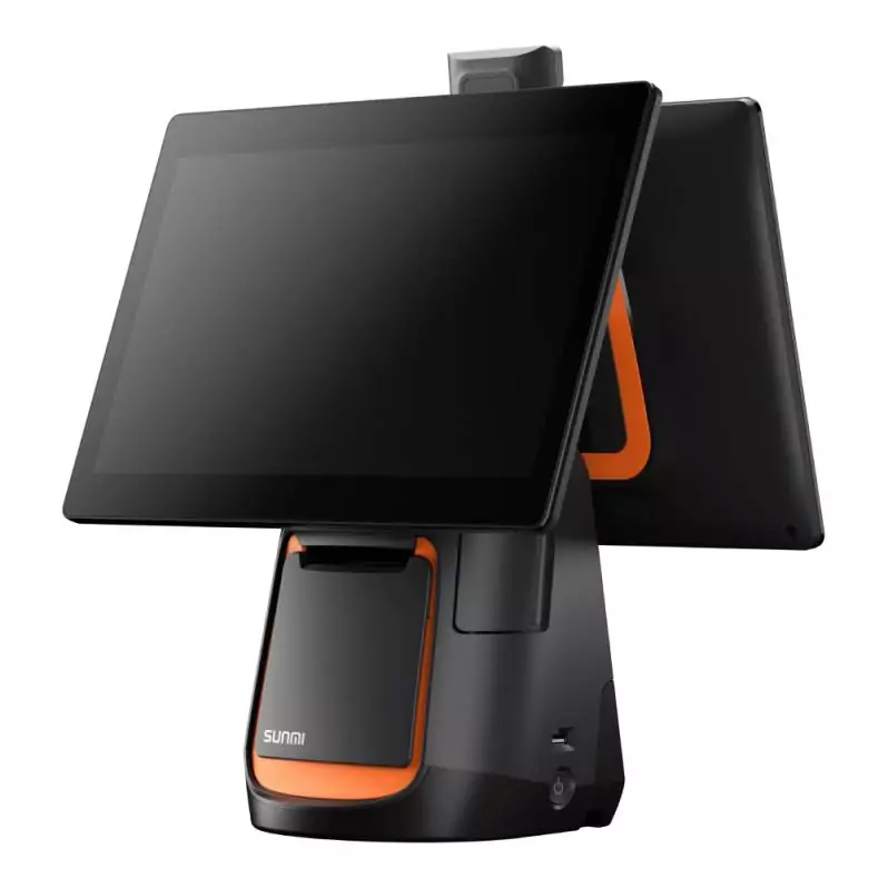 Sistem POS touchscreen Sunmi T2s, 15.6 inch, Android, afisaj client 10.1 inch, imprimanta