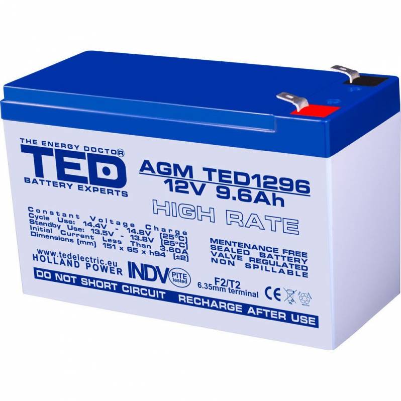 Acumulator TED AGM VRLA 12V 9,6A