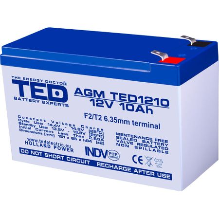 Acumulator TED AGM VRLA 12V 10A