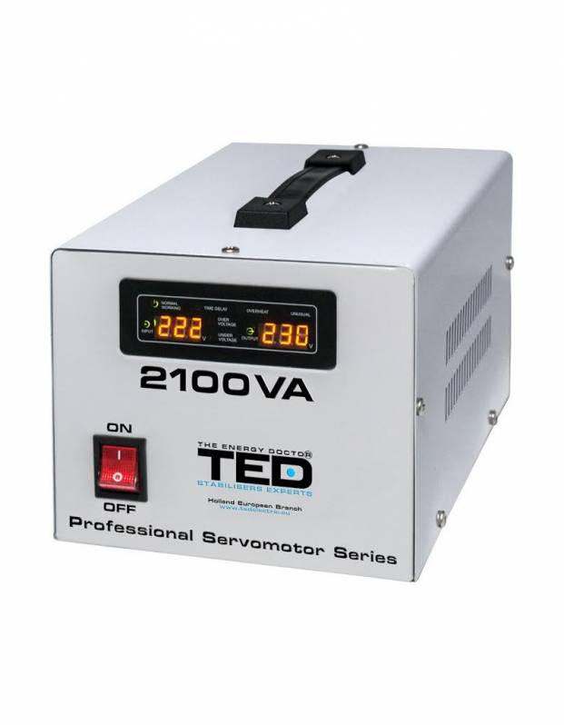 Stabilizator de retea cu servomotor, TED Electric, 2100VA/1200W