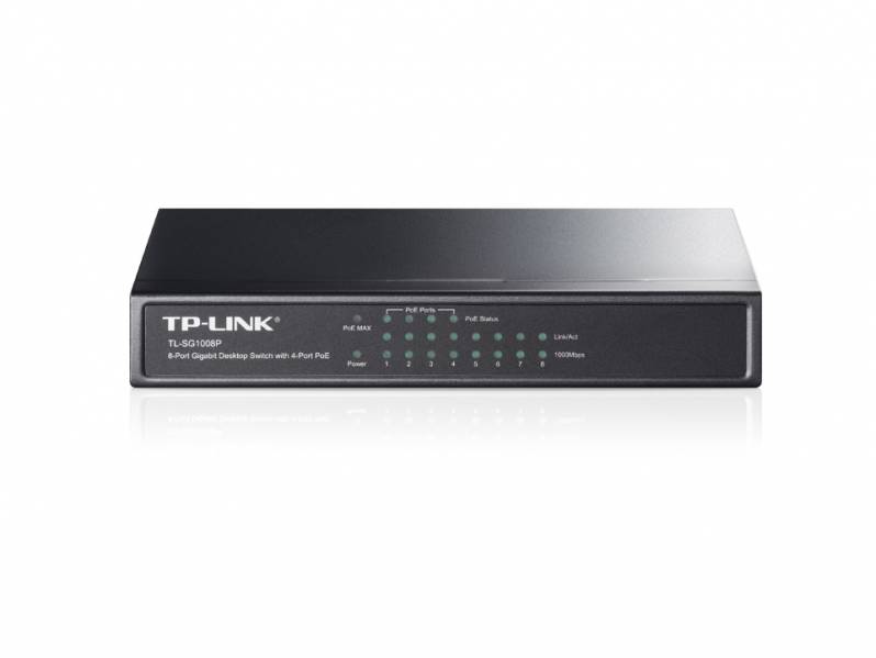 Switch TP-Link TL-SG1008P, 8 porturi, 4x PoE