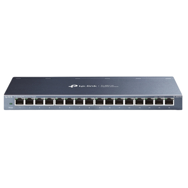 Switch TP-Link TL-SG116, 16 porturi Gigabit, RJ45, fara management, LED