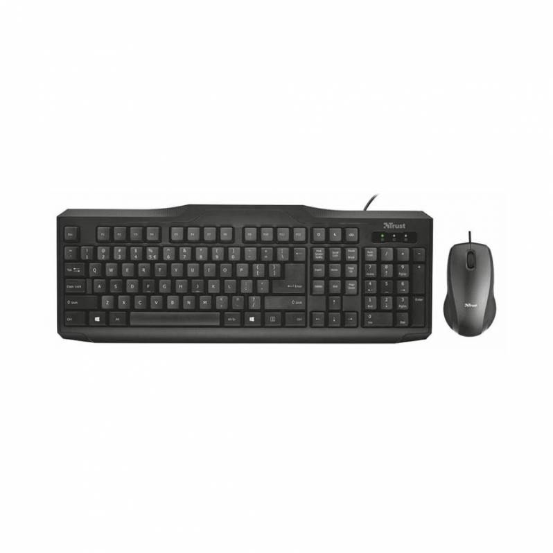 Kit tastatura si mouse, Trust Classic Line, cu fir, USB, negru