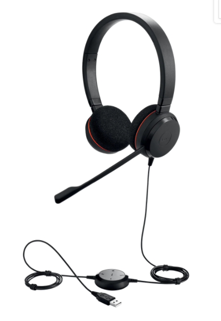 Casti cu microfon Jabra Evolve 20 Stereo, stereo, negre