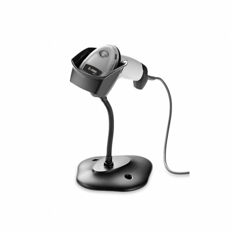 Cititor coduri de bare Zebra DS2208, USB, stand, alb