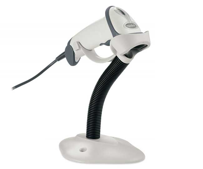 Cititor coduri de bare Motorola Symbol LS2208, PS2, stand, alb