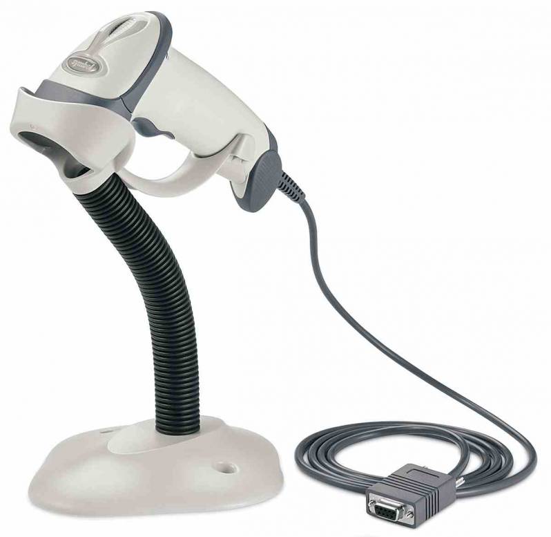 Cititor coduri de bare Motorola Symbol LS2208, RS232, stand, alb [RECONDITIONAT]