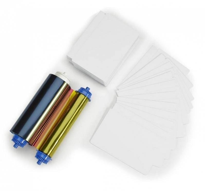 Set ribon color Zebra ZC10L 105999-10L, YMCO si 400 carduri PVC, 17 mil