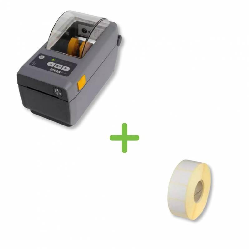 Pachet printare imprimanta ZD411d, rola de etichete termice ZINTA 32x25mm