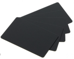 Card PVC Zebra Premier, CR80, 30mil, negru mat