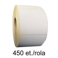Halbglänzende ZINTA Etikettenrolle 50x90mm, ablösbarer Klebstoff, 450 Et./Rolle